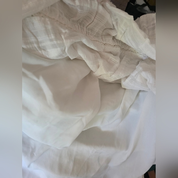 Knox Rose White Boho Cotton Dress Flutter Eyelet Cutouts Festival Beach Y2k M - Picture 7 of 11